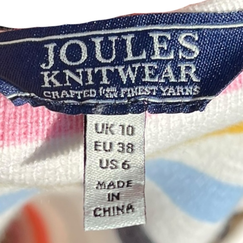 🌻Joules Uma Multicolor Stripe Cotton Wool Blend Knit Pullover Sweater Size 6 - Picture 8 of 10